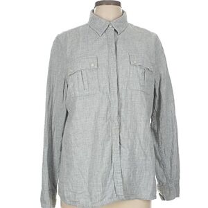 Banana Republic Women’s Heather Gray Cloth Camp Long Sleeve Button Down Shirt